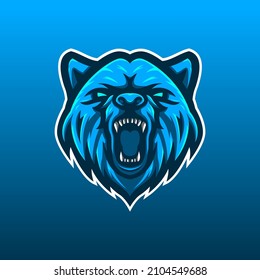 Esport Logo Bear Head Mascot Stock Illustration