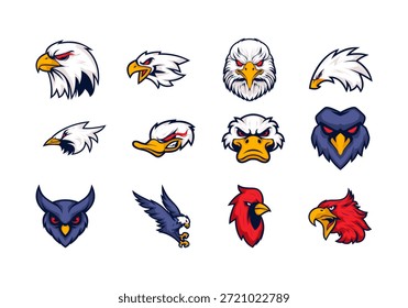 Conjunto de elementos de pájaro de logotipo de exportación 