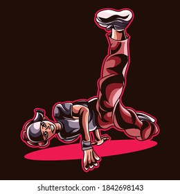
esport logo with the concept of breakdancing