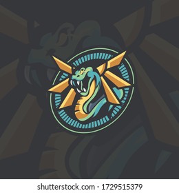 esport logo with the concept of a flying snake