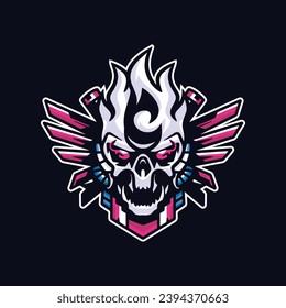 esport logo design template pink robot