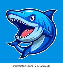 e-sport logo dolphin. Majestic dolphin Capturing the Essence of Ocean Life with Wide-Open Jaws. isolated on solid color background