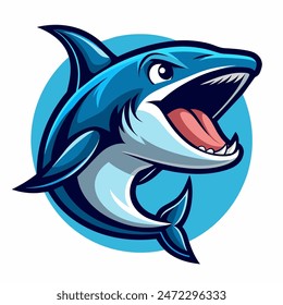 e-sport logo dolphin. Majestic dolphin Capturing the Essence of Ocean Life with Wide-Open Jaws. isolated on solid color background