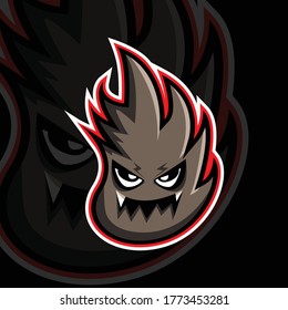 esport logo fire with red grey and black color you can add letter below the logo