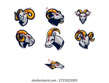 Conjunto de elementos de cabra de logotipo de exportación 