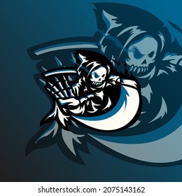 esport logo grim reaper or life -threatening angel holding a sickle