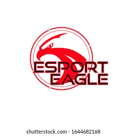 águila de icono del logotipo del puerto, color rojo del águila del logotipo