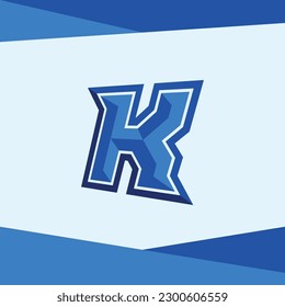 Esport Logo letter K of initial name Sports fitness Logotype gamer icon gaming font symbol clipart