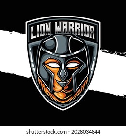 esport logo lion warrior character icon