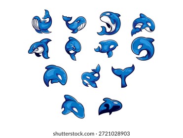 Esport Logo Orca Icon Set 