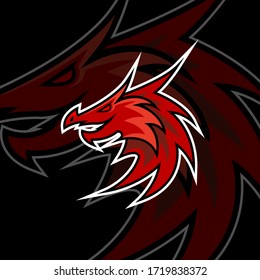 esport logo. red dragon mascot