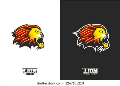 Esport logo team, lion head angry, lion head vector