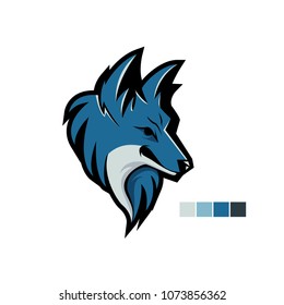 e-sport logo wolf blue