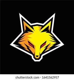 esport logo yellow wolf mascot vector for the team logo, squad logo, gamer shirt design club