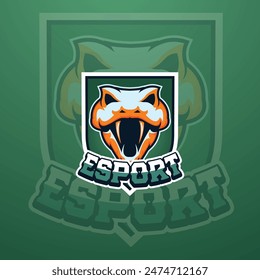 e-sport mascot logo with snake head vector