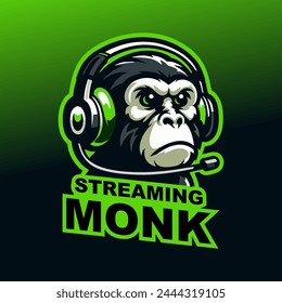 Esport :pgp Monkey Streaming is awesome mascot for your company