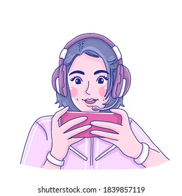 E-Sport-Spieler Charakter Design der Vektorgrafik. Stil der Cartoon-Illustration.