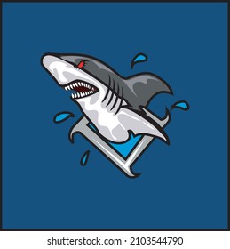 Esport Shark Logo icon, for mobile gamers - Vector