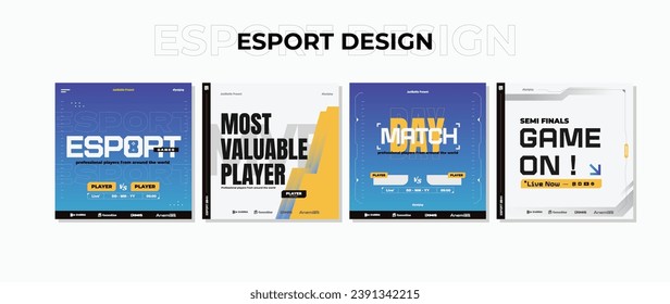 E-sport social media post template vector. Esports Gaming New Player Social Media Post Design Template