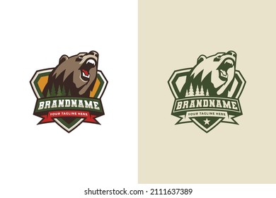 esport style bear logo for security guard company