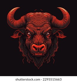 Esport style logo design, bull vector 