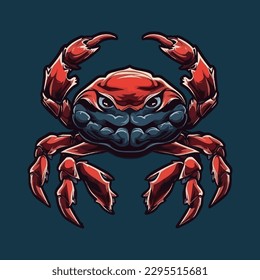 Esport style logo design, crab vector illustration