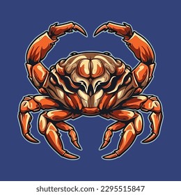 Esport style logo design, crab vector illustration