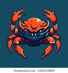 Esport style logo design, crab vector illustration