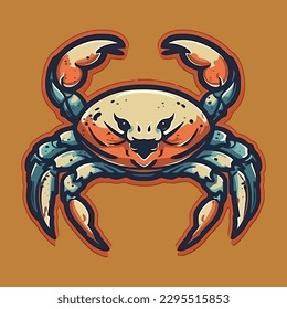 Esport style logo design, crab vector illustration