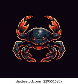 Esport style logo design, crab vector illustration