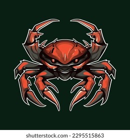 Esport style logo design, crab vector illustration