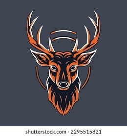 Esport style logo design, deer vector illustration