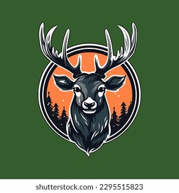 Esport style logo design, deer vector illustration