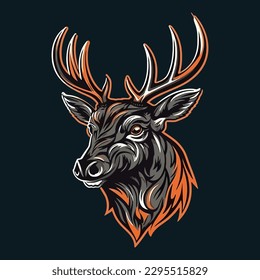 Esport style logo design, deer vector illustration