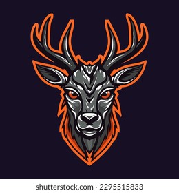 Esport style logo design, deer vector illustration