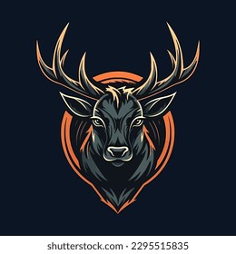 Esport style logo design, deer vector illustration
