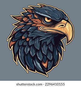 Diseño del logotipo del estilo de deportación, ilustración del vector del águila