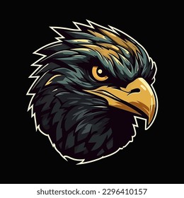 Esport style logo design, eagle vector illustration