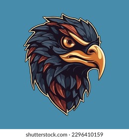 Esport style logo design, eagle vector illustration