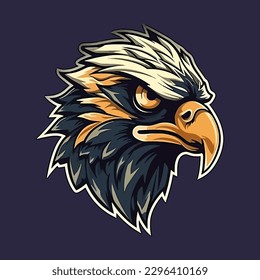 Esport style logo design, eagle vector illustration