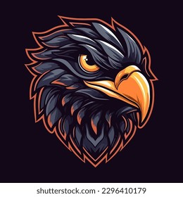 Esport style logo design, eagle vector illustration
