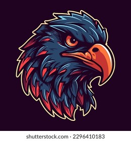 Esport style logo design, eagle vector illustration