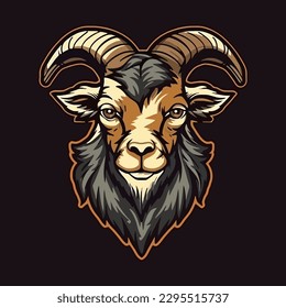 Esport style logo design, goat vector illustration