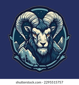 Esport style logo design, goat vector illustration