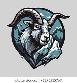 Esport style logo design, goat vector illustration
