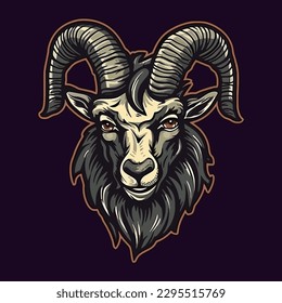 Esport style logo design, goat vector illustration