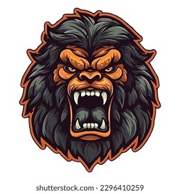 Esport style logo design, gorilla vector illustration