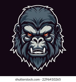 Esport style logo design, gorilla vector illustration