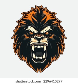 Esport style logo design, gorilla vector illustration