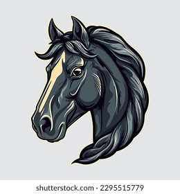 Esport style logo design, horse vector illustration